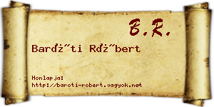 Baróti Róbert névjegykártya